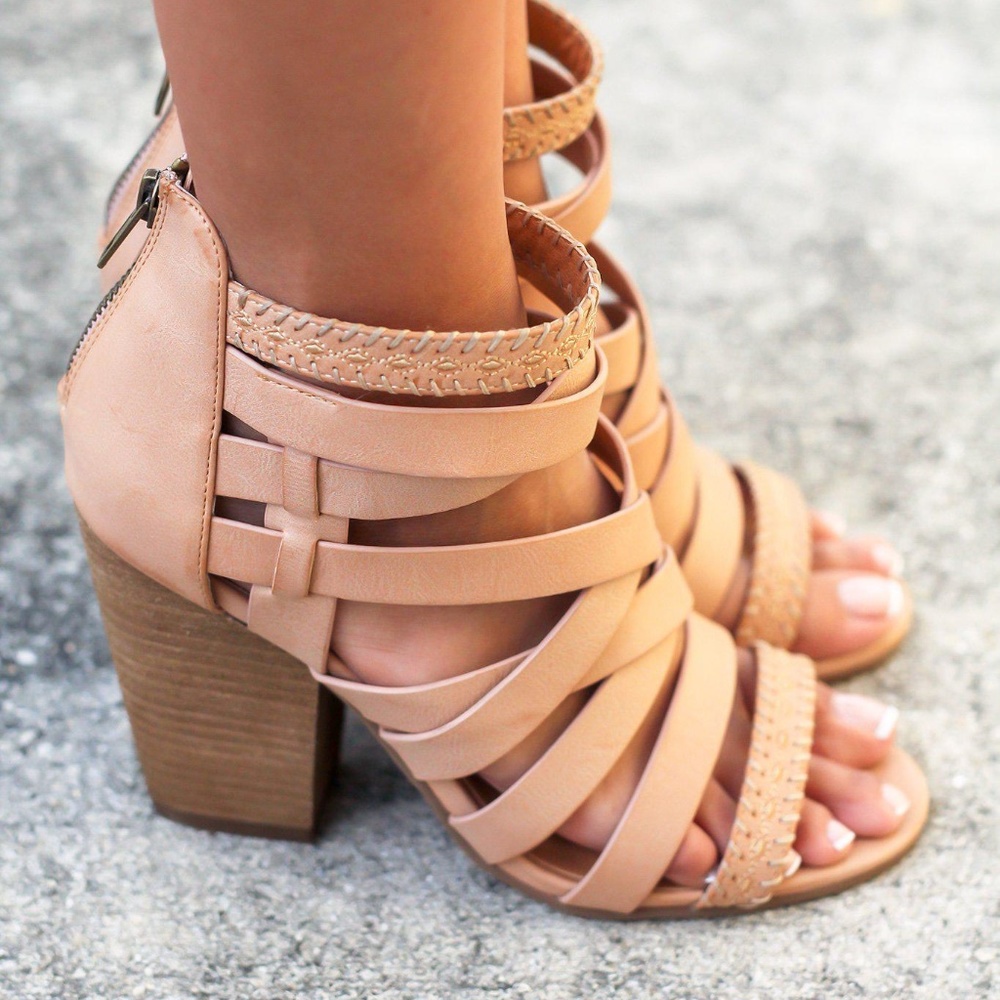 Feeling Strappy Nude Heels - Picture 4 of 4